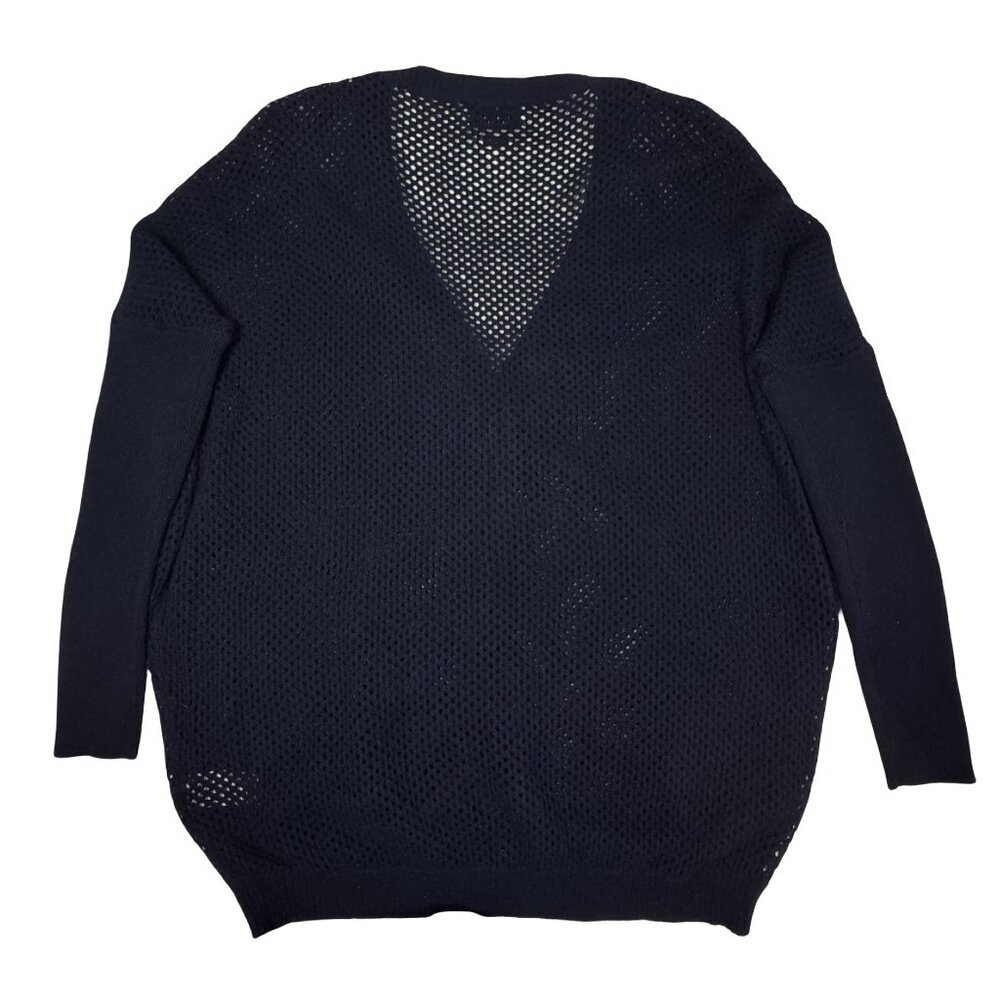 Allude Womans 100% Cashmere Cardigan Sz M Open Knit Old Monet Minimalist Sheer - Picture 11 of 11